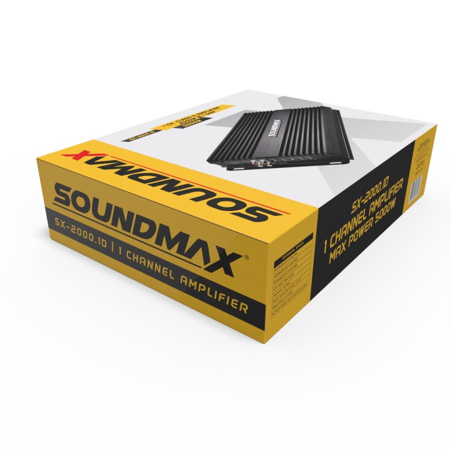 Amplificator auto SOUNDMAX SX1000.1D, monobloc, clasa D, 1000W - imagine 2