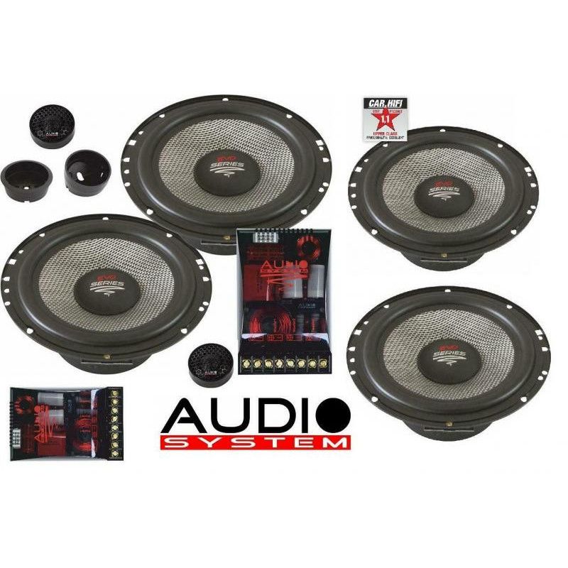Kit Difuzoare Component Audio-System X-165 4 căi 165mm Kickbass Crossovere plug'n'play 2x300/220 watt 2 Ohm