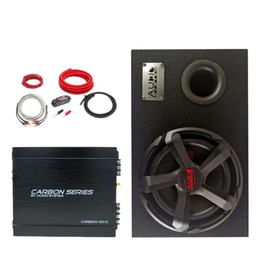 Pachet Bass Audio-Systems CARBON-12-130.2 300 Watts, difuzor 12 inch 30 cm, cabluri inlcuse - imagine 4