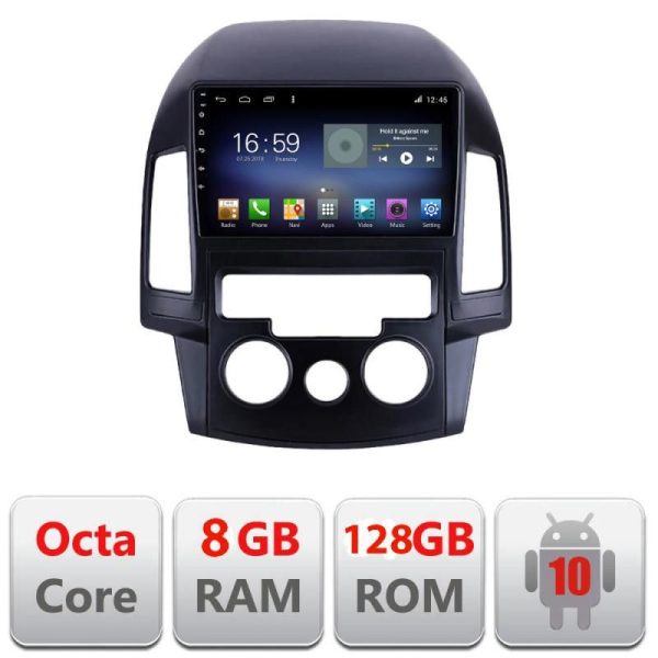 Navigatie HHyundai I30 2009-2012 clima manuala F-i30ac Octa Core cu Android Radio Bluetooth Internet GPS WIFI DSP 8+128
