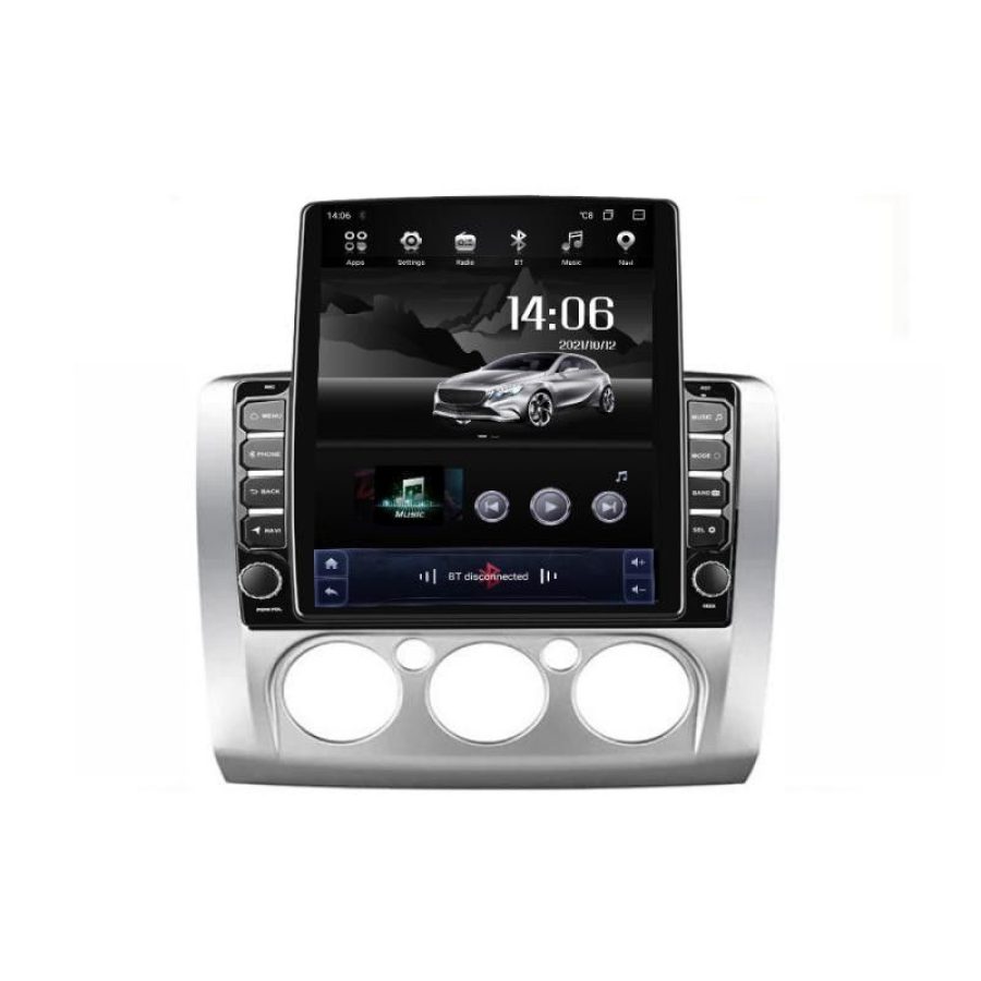 Navigatie Ford Focus clima manuala G-140-manual ecran tip TESLA 9.7" cu Android Radio Bluetooth Internet GPS WIFI 4+32 - imagine 2