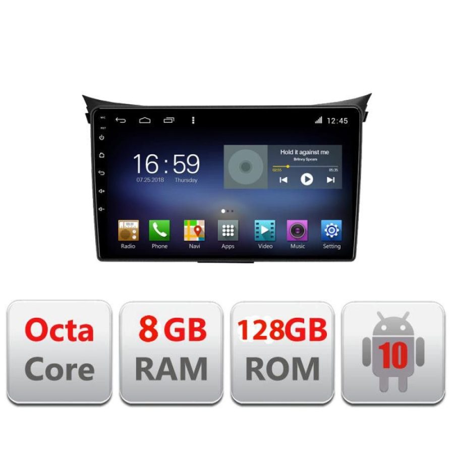 Navigatie HHyundai I30 2011-2016 Octa Core cu Android Radio Bluetooth Internet GPS WIFI DSP 8+128GB 4G Kit-i30-2011+EDT - imagine 2
