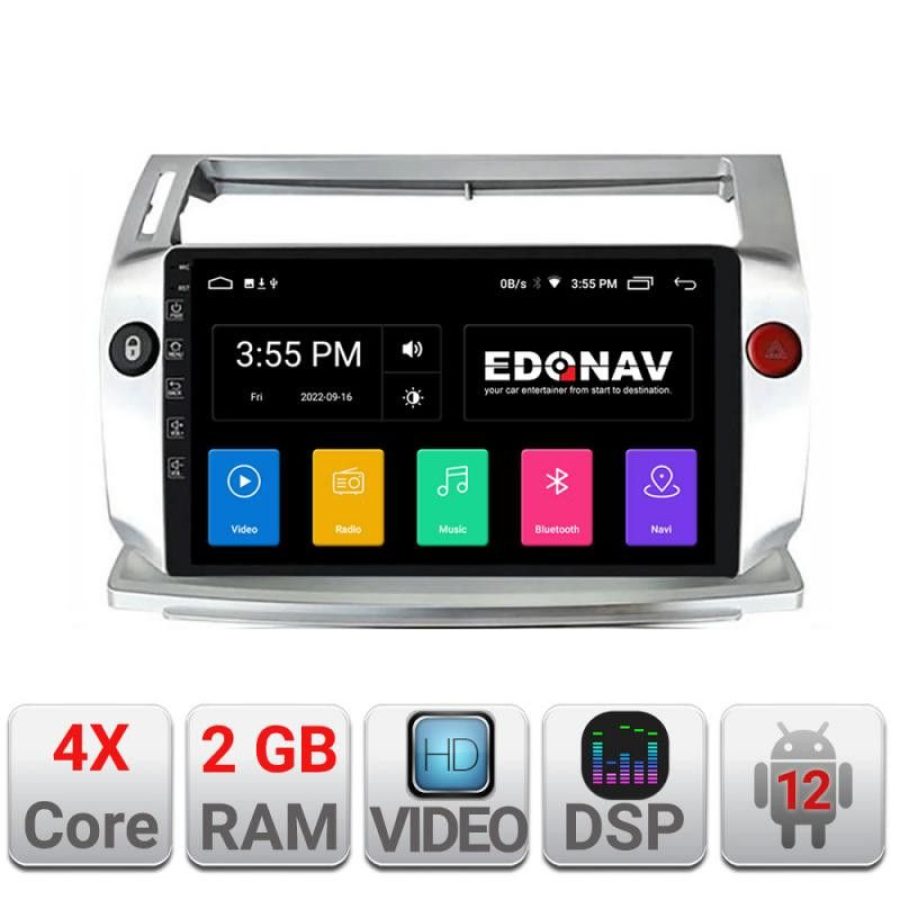 Navigatie Citroen C4 Quad Core A-088  2+32 GB Android Waze USB Navigatie Internet Youtube Radio - imagine 2