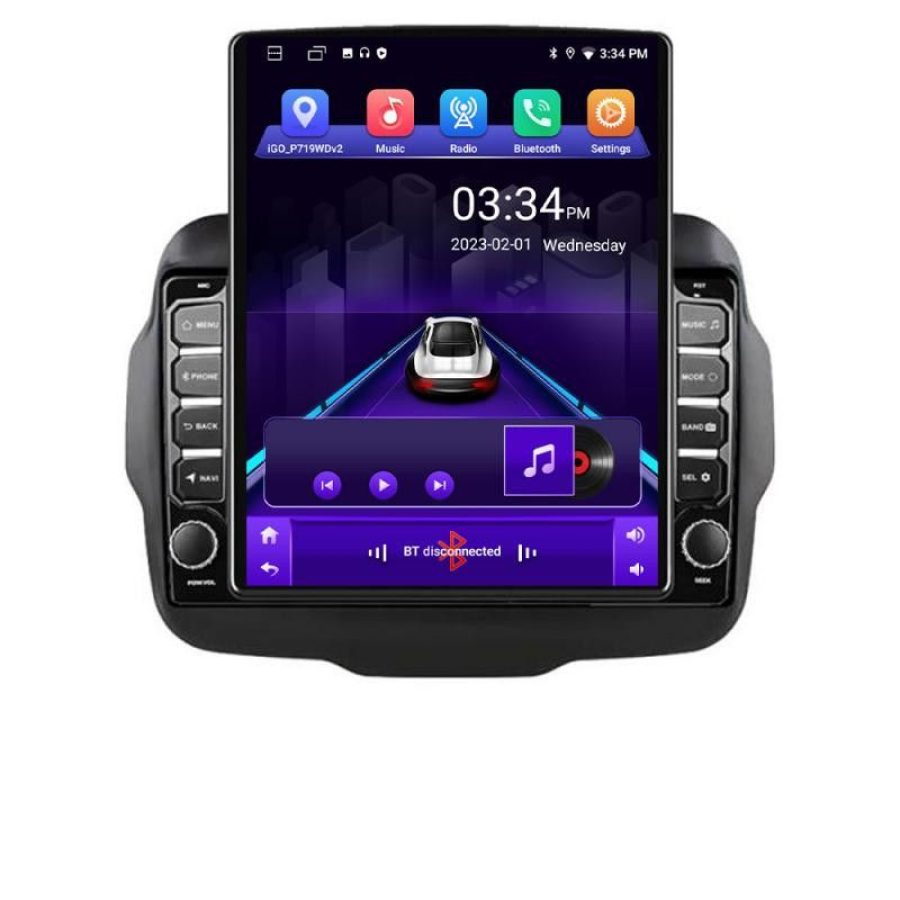 Navigatie Jeep Renegade K-500 ecran tip TESLA 9.7" cu Android Radio Bluetooth Internet GPS WIFI 2+32 DSP Quad Core - imagine 2