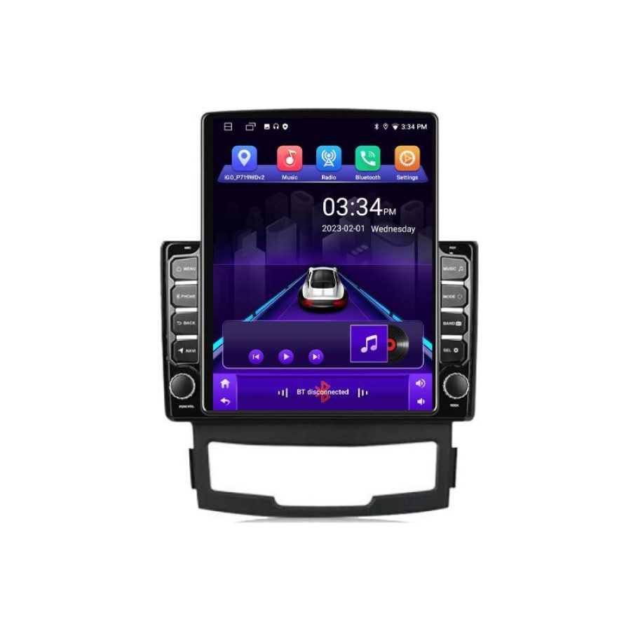 Navigatie Ssangyong Korando 2011- 2013 K-159 ecran tip TESLA 9.7" cu Android Radio Bluetooth Internet GPS WIFI 2+32 D - imagine 2