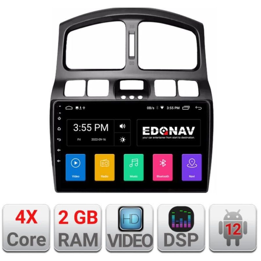 Navigatie HHyundai Santa Fe 2000-2006 Android radio gps internet  2+32 Kit-santafe-old+EDT-E209 - imagine 2
