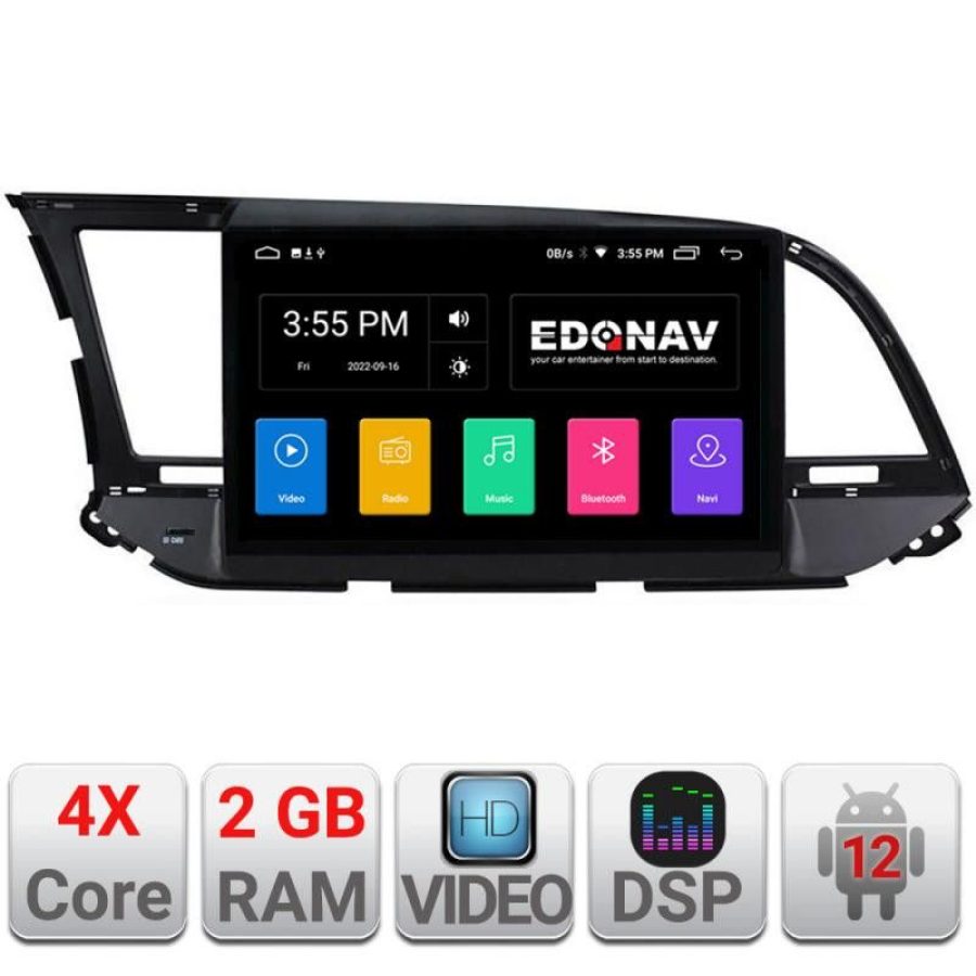 Navigatie HHyundai Elantra 2015-2018 A-581  2+32 GB Android Waze USB Navigatie Internet Youtube Radio - imagine 2