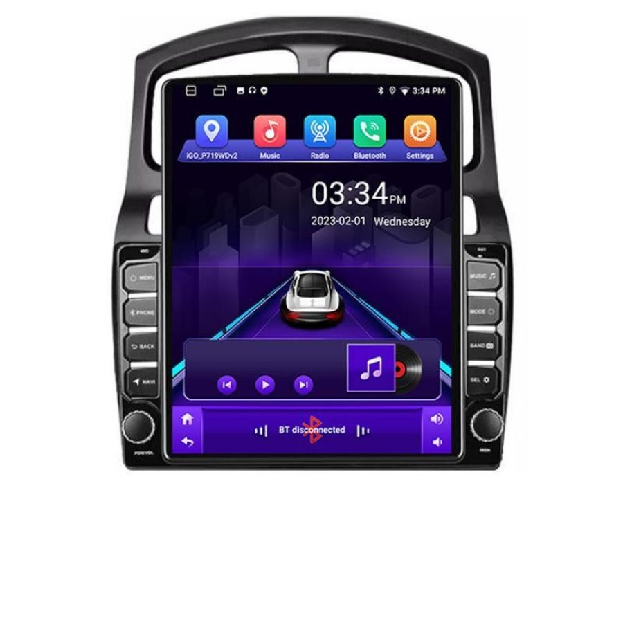 Navigatie HHyundai Santa Fe 2000-2006 ecran tip TESLA 9.7" cu Android Radio Bluetooth Internet GPS WIFI 2+32 DSP Quad C - imagine 2