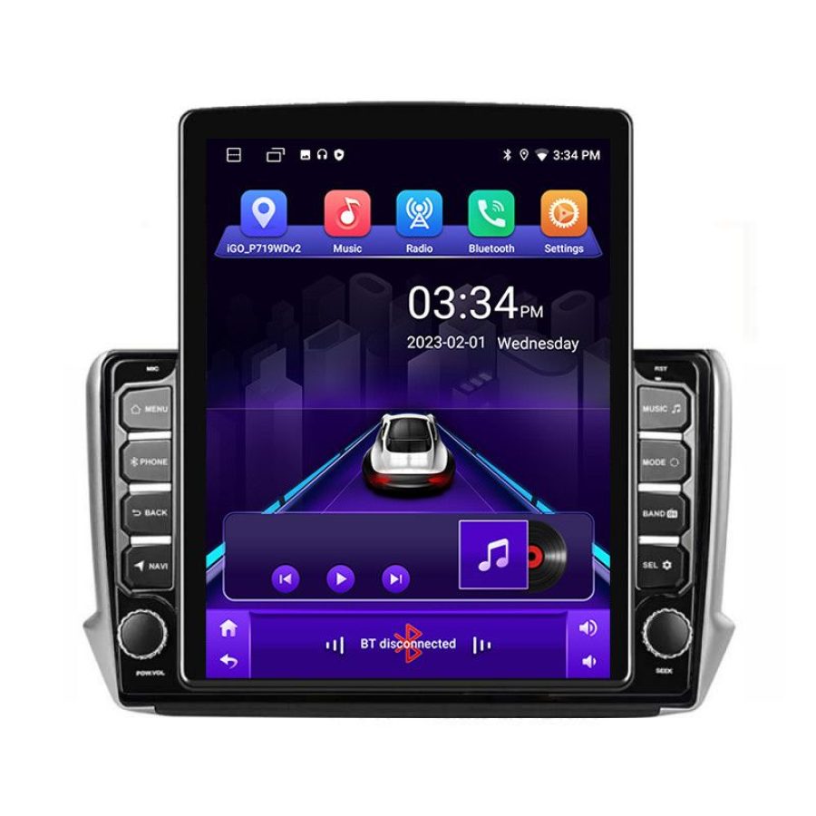 Navigatie Peugeot 208 2008 K-PSA ecran tip TESLA 9.7" cu Android Radio Bluetooth Internet GPS WIFI 2+32 DSP Quad Core - imagine 2