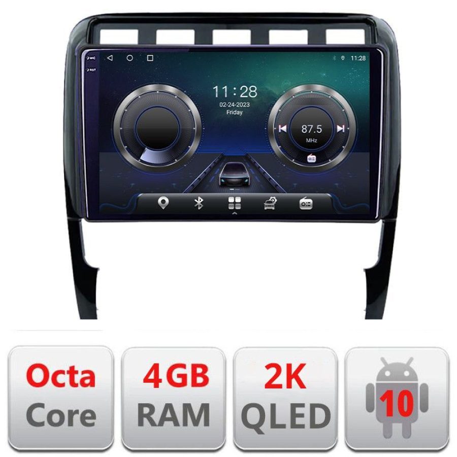 Navigatie Porsche Cayenne 2002-2011 C-443 Android Octa Core Ecran 2K QLED GPS 4G 4+32GB 360 KIT-443+EDT-E409-2K - imagine 3