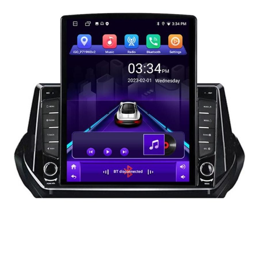 Navigatie Peugeot 2008 2020- Android radio gps internet quad core 2+32 ecran vertical 9.7" Kit-209-2020+EDT-E708 - imagine 4