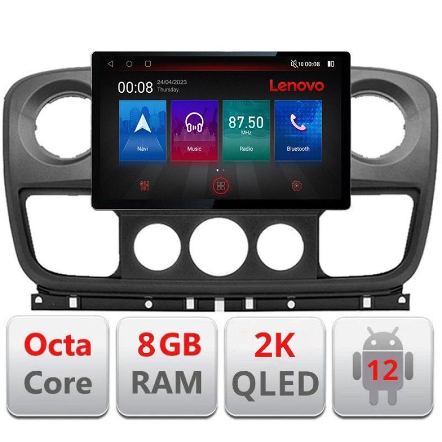 Navigatie Opel Movano, Renault Master 2010-2021 ecran 13" 2K 8+128 Android Waze USB Navigatie 4G 360 Toslink Yo v1 - imagine 3