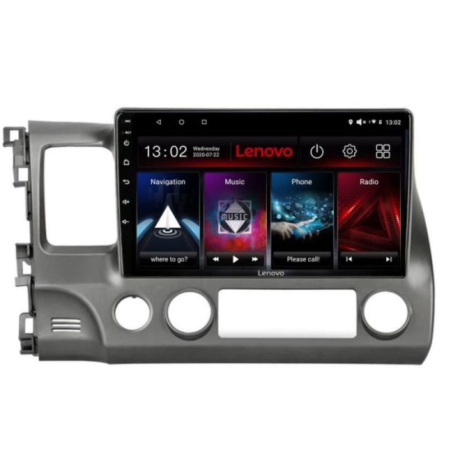 Navigatie Honda Civic Sedan Lenovo Kit-044 8 core QLED 2K 4+64 360 Android Waze USB Navigatie Internet Youtube Radio - imagine 2