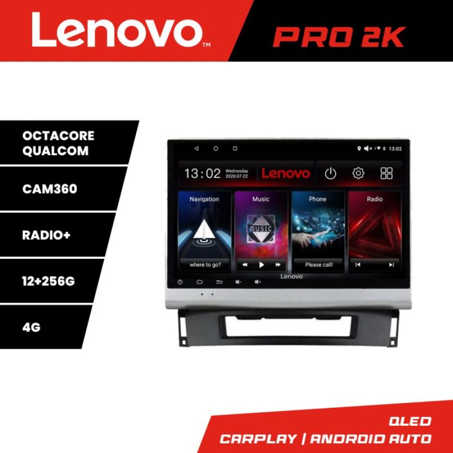 Navigatie Opel Astra J Quad Core Lenovo Kit-072 8 core QLED 2K 12+256 360 Android Waze USB Navigatie Internet Youtube Radio