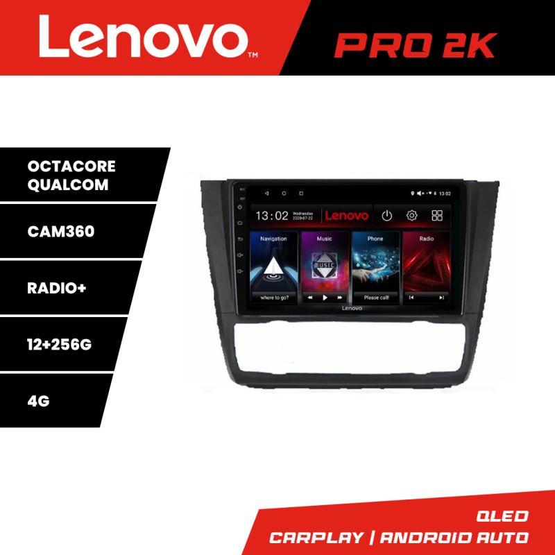 Navigatie BMW Seria 1 E87 Lenovo Kit-BMW117 8 core QLED 2K 12+256 360 Android Waze USB Navigatie Internet Youtube Radio