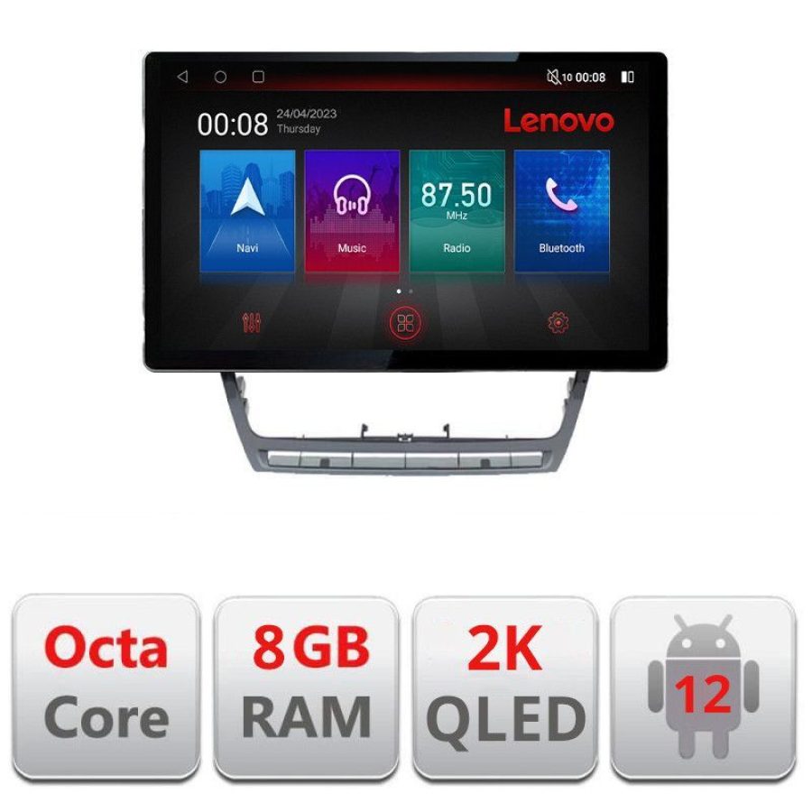 Navigatie Skoda Octavia 2 2005-2013 N-005 ecran 13" 2K 8+128 Android Waze USB Navigatie 4G 360 Toslink Youtube - imagine 3