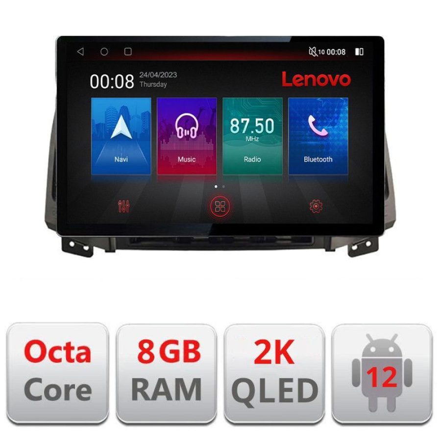 Navigatie HHyundai Santa Fe N-008 ecran 13" 2K 8+128 Android Waze USB Navigatie 4G 360 Toslink Youtube Radio KIT - imagine 3
