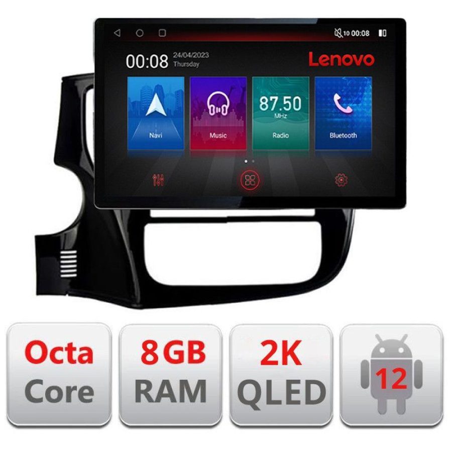 Navigatie Mitsubishi Outlander 2014- N-1230 ecran 13" 2K 8+128 Android Waze USB Navigatie 4G 360 Toslink Youtub - imagine 3