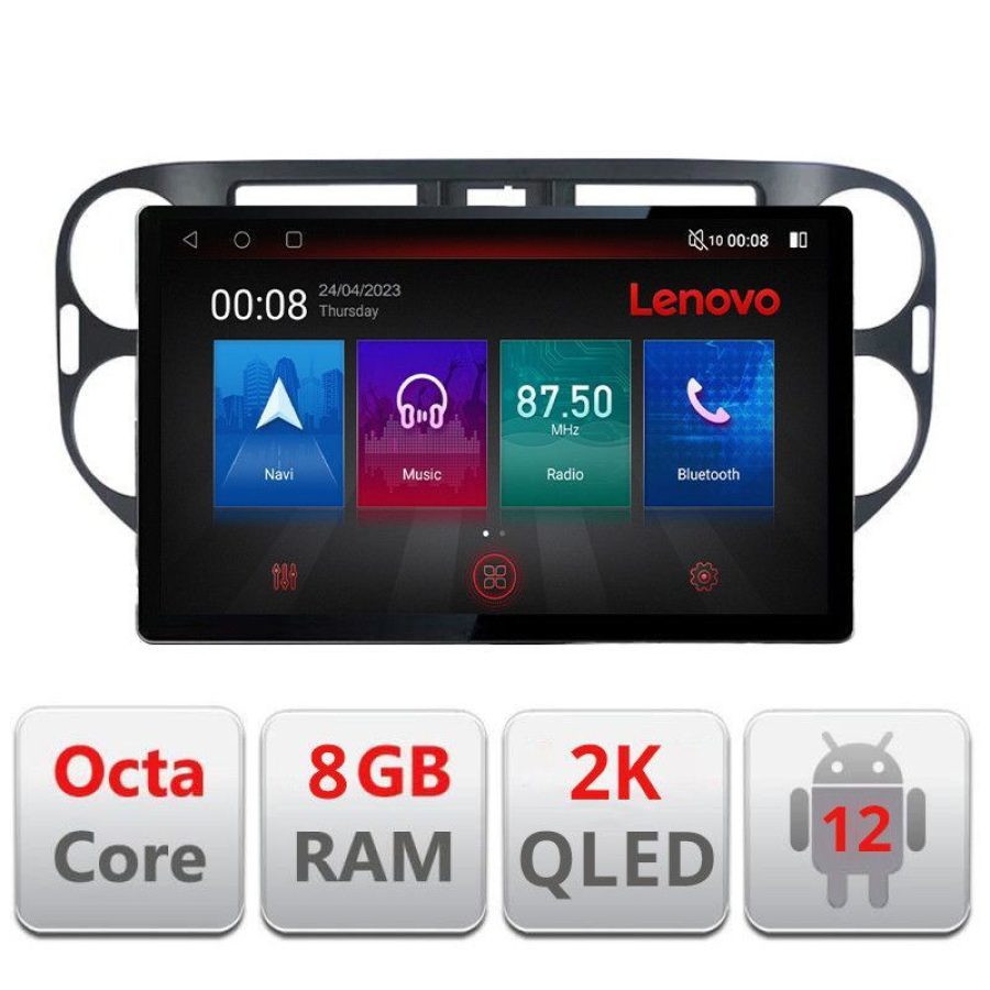 Navigatie VW TIGUAN- 2006-2016 ecran 13" 2K 8+128 Android Waze USB Navigatie 4G 360 Toslink Youtube Radio KIT- - imagine 3