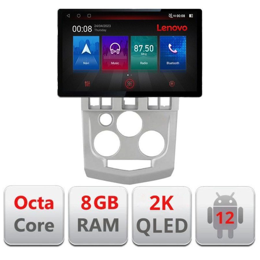Navigatie Dacia Logan 1 2003-2010 N-logan ecran 13" 2K 8+128 Android Waze USB Navigatie 4G 360 Toslink Youtube - imagine 3