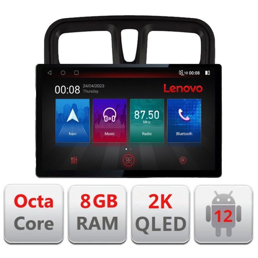Navigatie Dacia Sandero 2012-2020 var B ecran 13" 2K 8+128 Android Waze USB Navigatie 4G 360 Toslink Youtube Ra - imagine 3