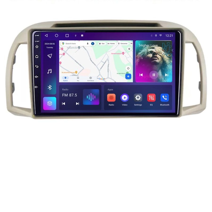 Navigatie Nissan Micra 2002-2010 Android radio gps internet 2+32 KIT-micra2003+EDT-E209 - imagine 3