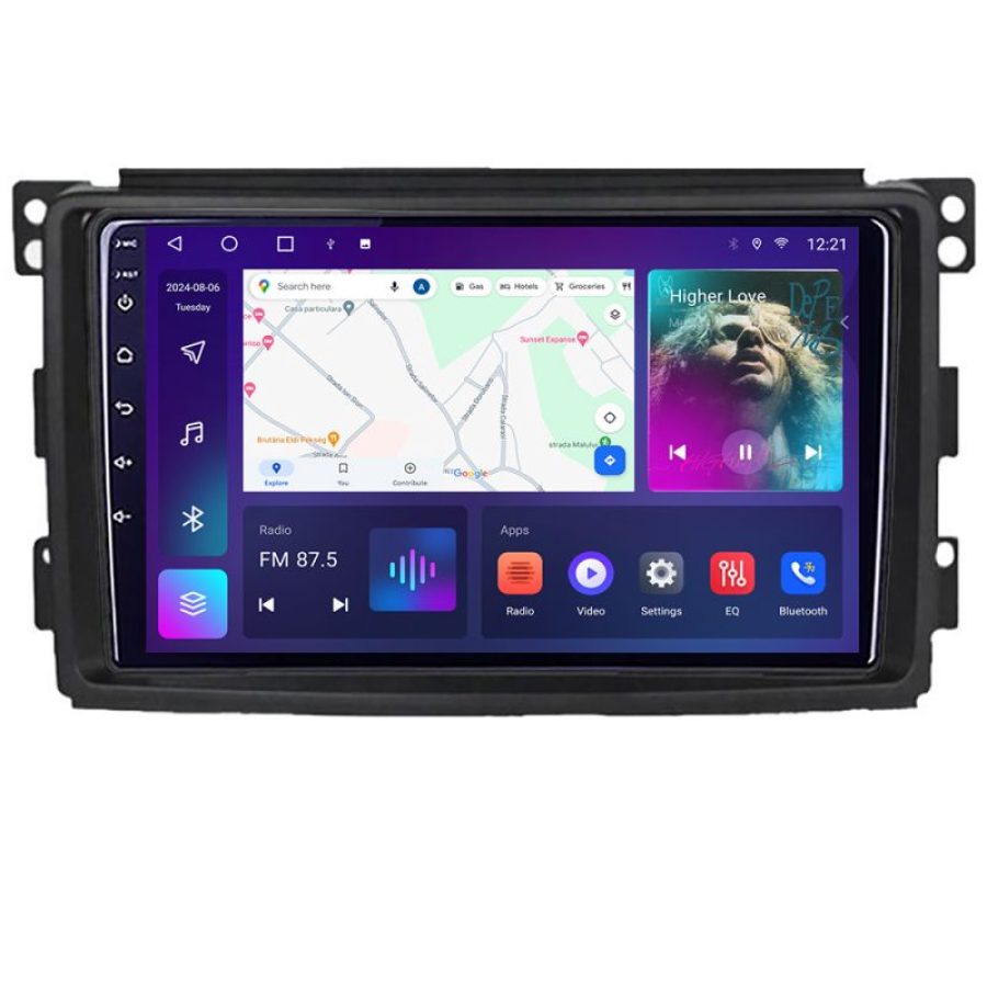 Navigatie Smart 2005-2010 B-SMART05 Android Ecran QLED octa core 4+64 carplay android auto KIT-smart05+EDT-E309V3 - imagine 2