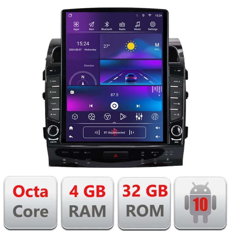 Navigatie Toyota Landcruiser J150 2010-2018 Octa Core ecran tip TESLA 9.7" cu Android Radio Bluetooth Internet GPS WIFI 4+32GB DSP 4G