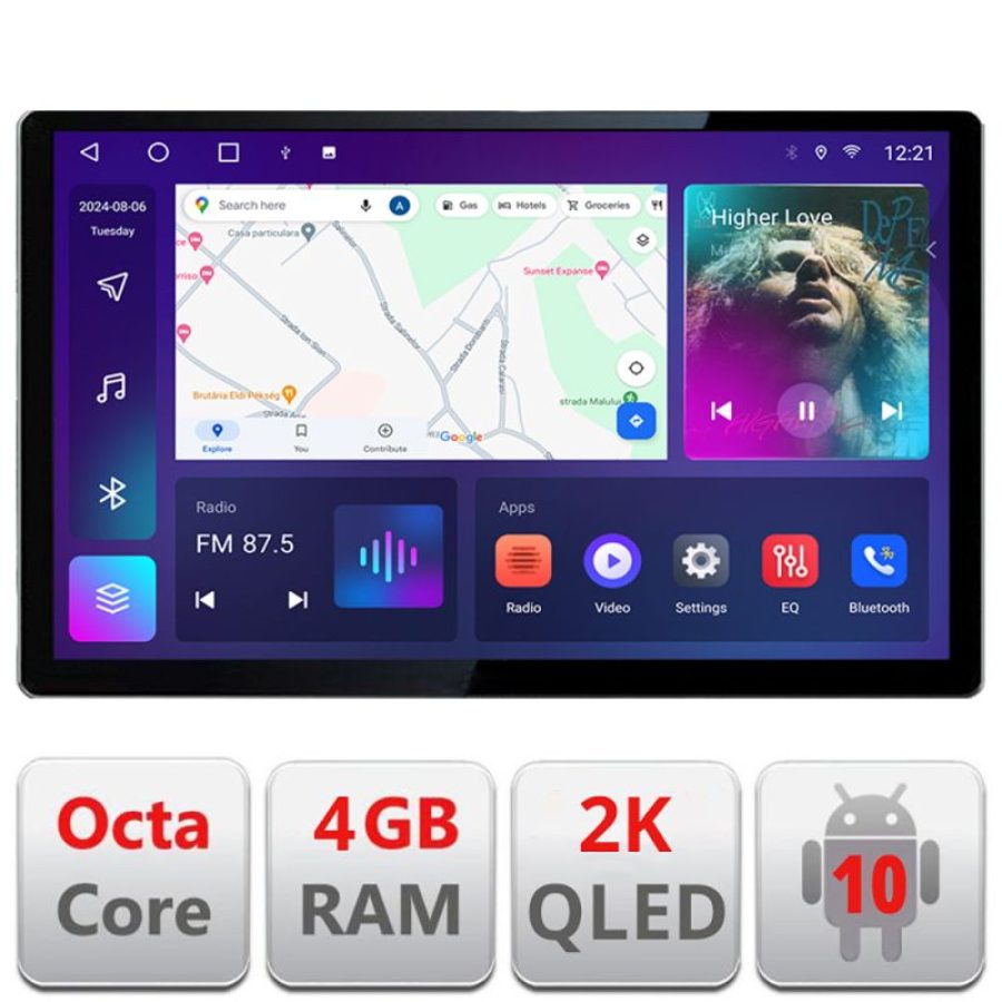 Navigatie Smart For Two 2005-2010 Edotec 4+32 2K 13 inch qled android 4G DSP gps internet  Kit-smart05 - imagine 2