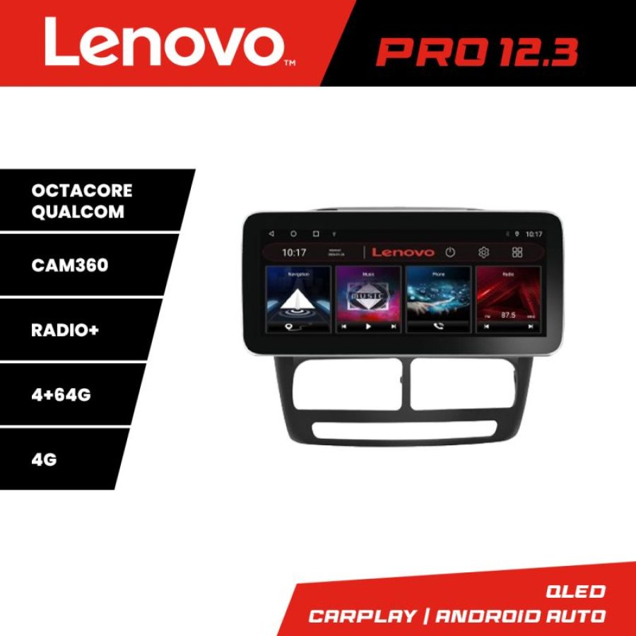 Navigatie Fiat Doblo 2010-2017 si Opel Combo 2010-2017 Lenovo PRO 4+64 12.3 inch qled android 4G DSP gps internet  Kit-DOBLO10 v1 - imagine 3