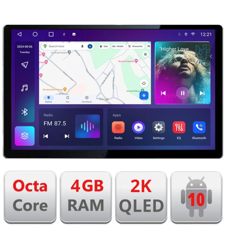 Navigatie Ssangyong Rexton 2019- Edotec 4+32 2K 13 inch qled android 4G DSP gps internet  Kit-REXTON - imagine 3