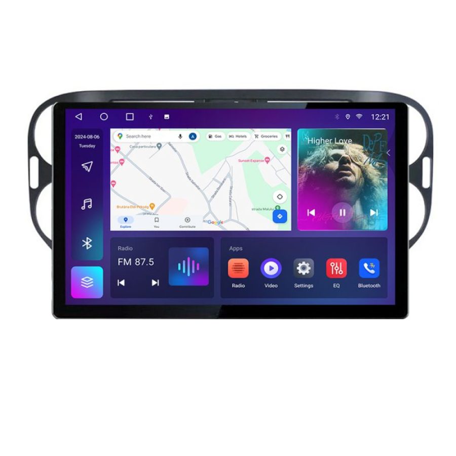 Navigatie dedicata VW TIGUAN-  2006-2016 Edonav ecran 13" 2K 8 si 128 Android Waze USB Navigatie 4G 360 Toslink Youtube Radio KIT- - imagine 2