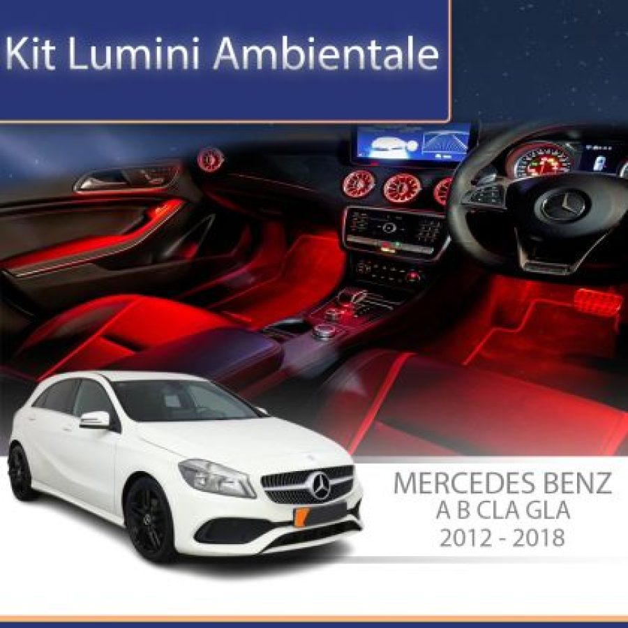 Lumini Ambientale difuzoare stalpi fata Mercedes Clasa A B GLA CLA W176 control pe sistemul original sau telefon - imagine 4
