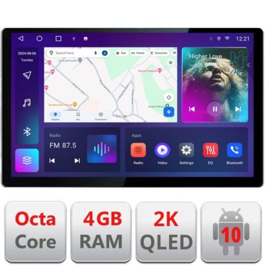 Navigatie dedicata Hummer H2  2008-2009 Edonav ecran 13" 2K 8 si 128 Android Waze USB Navigatie 4G 360 Toslink Youtube Radio KIT-H2 V1 - imagine 3