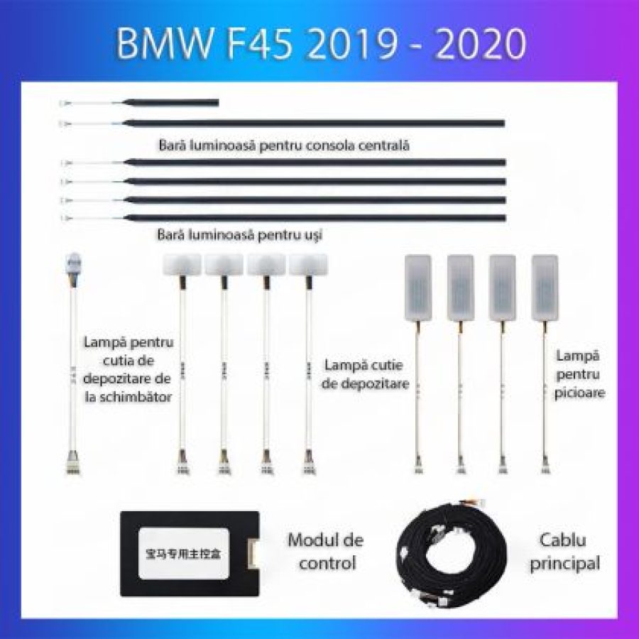 Lumini Ambientale BMW Seria 2 2019-2020 dedicat set complet control telefon sau sistem original - imagine 4