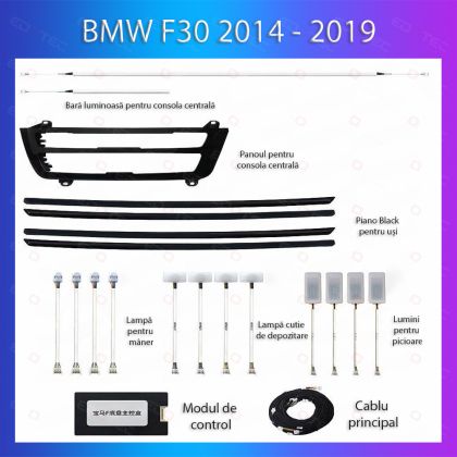 Lumini Ambientale BMW Seria 3 2014-2019 dedicat trimuri piano black control telefon sau sistem original - imagine 3