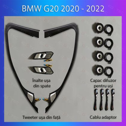 Lumini Ambientale BMW Seria 3 2020-2022 dedicat difuzor înalte, difuzor iluminat control telefon sau sistem original - imagine 3