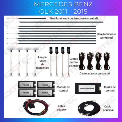Lumini ambientale Mercedes X204 2011-2015 dedicat set complet control telefon sau sistem original - imagine 2