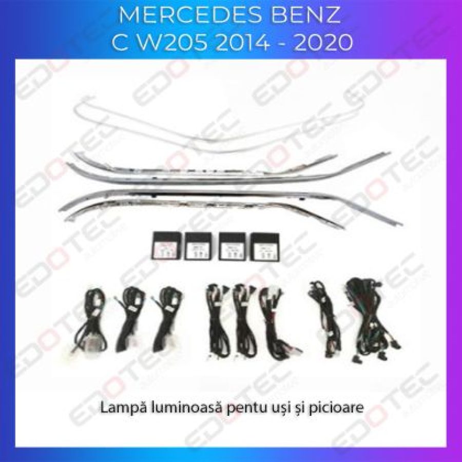 Lumini Ambientale trimuri usi picioare Mercedes C W205 GLC X253 control pe sistemul original sau telefon - imagine 4