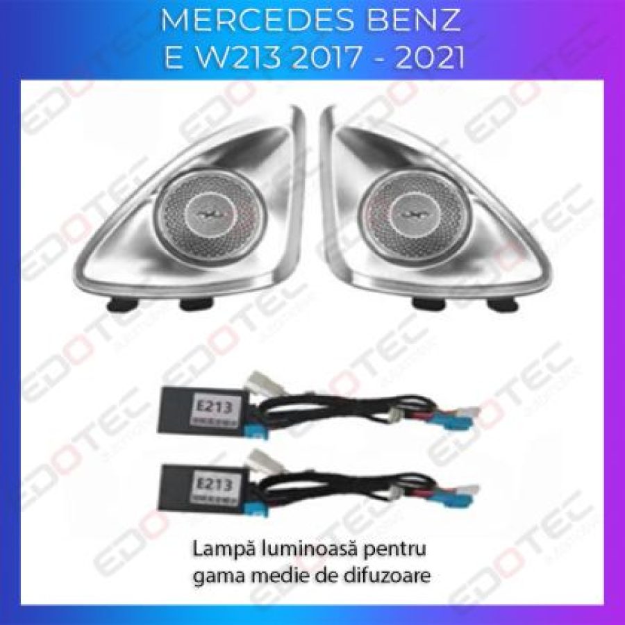 Lumini Ambientale difuzoare rotative stalpi Mercedes E W213 control pe sistemul original sau telefon - imagine 4