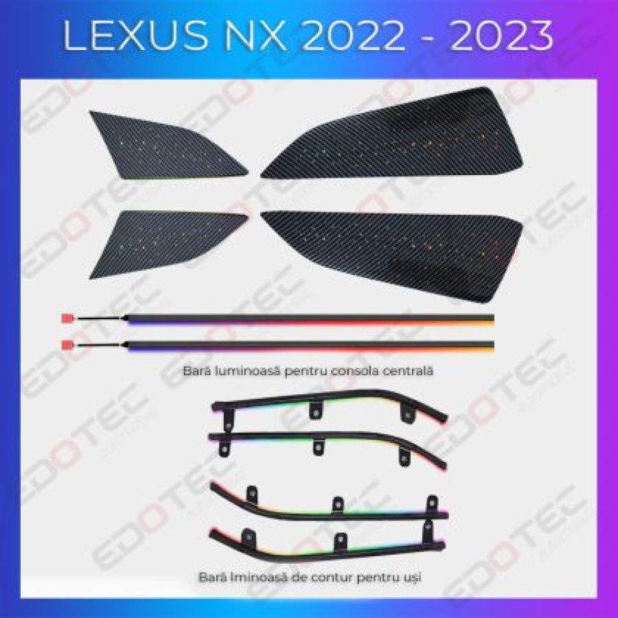 Lumini ambientale Lexus NX 2022 set complet control telefon sau sistem original - imagine 2