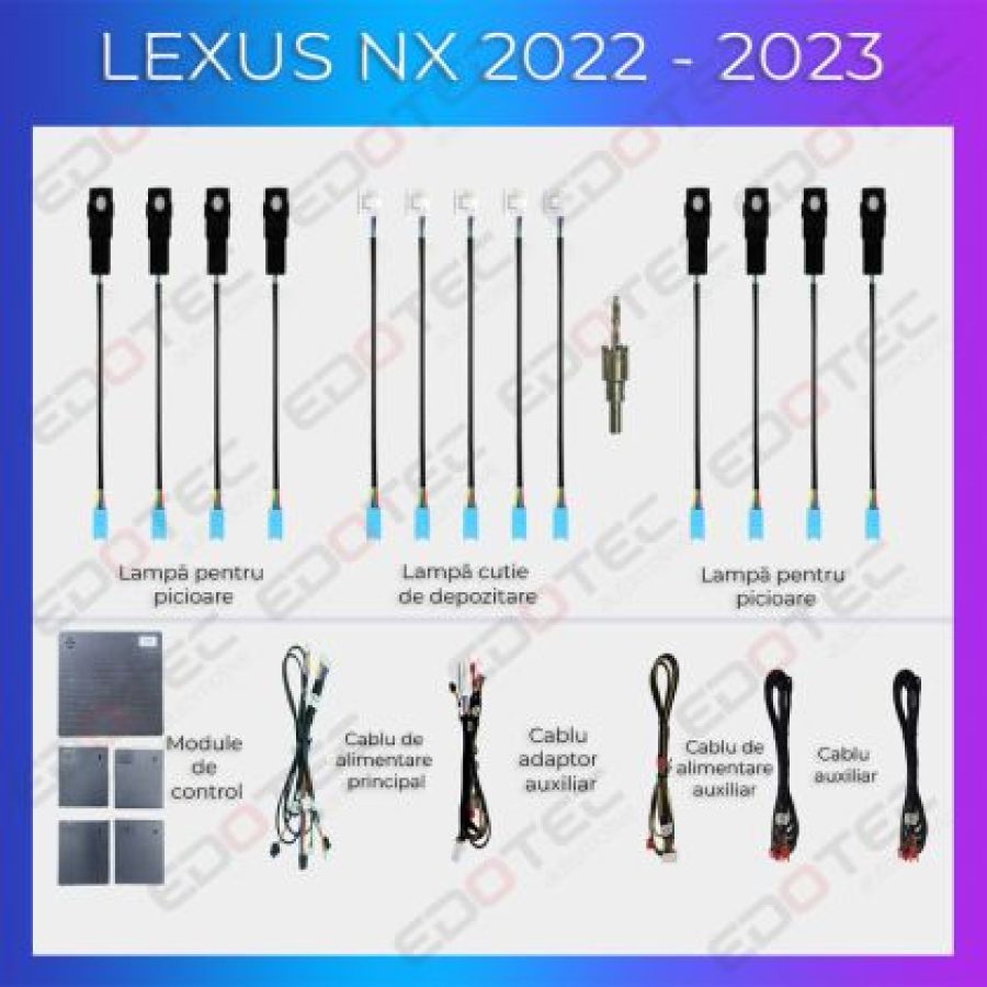 Lumini ambientale Lexus NX 2022 set complet control telefon sau sistem original - imagine 3