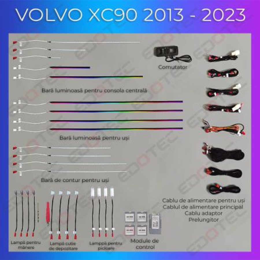 Lumini ambientale Volvo XC90 set complet control telefon sau sistem original - imagine 2