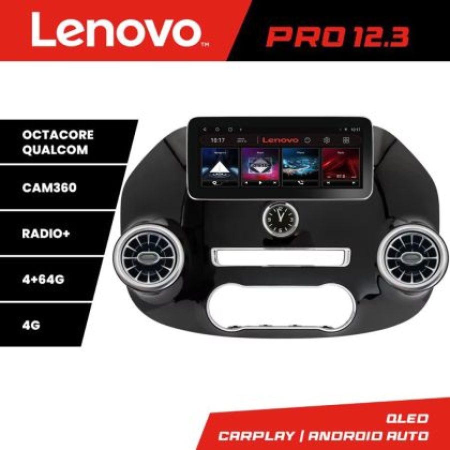Navigatie Mercedes Vito 2016- format V Klass Lenovo PRO ecran 12.3 4+64 DSP 4G internet DSP Fibra optica - imagine 3