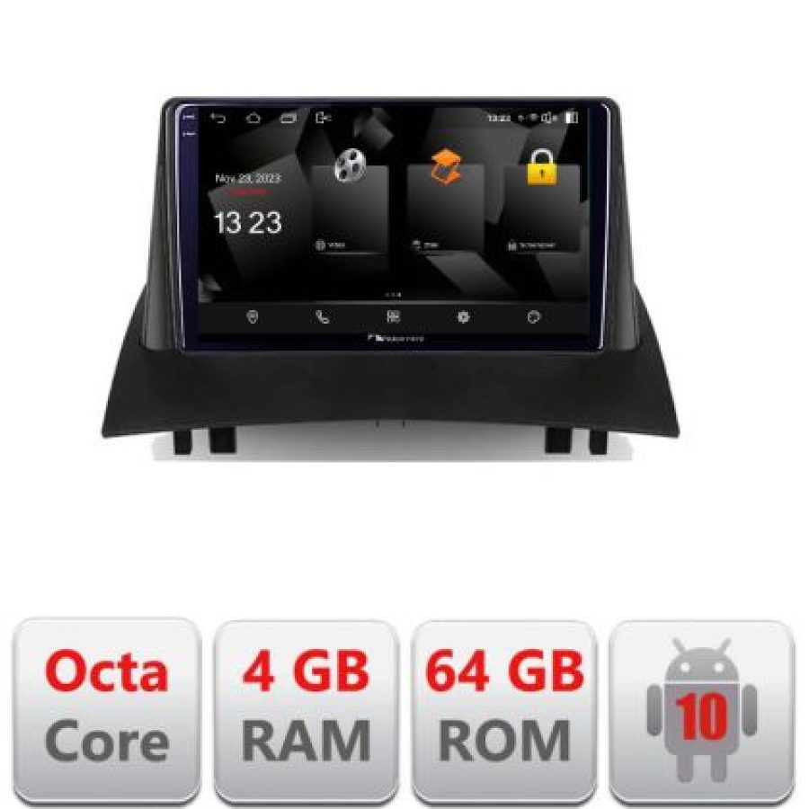 Navigatie Renault Megane 2 5510-098 Android Octa Core 720p 4+64 DSP 360 camera carplay android auto - imagine 3