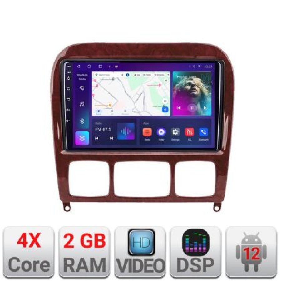 Navigatie Mercedes Clasa S 1998-2005 A-220  2+32 GB Android Waze USB Navigatie Internet Youtube Radio - imagine 4