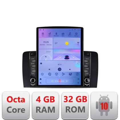 Navigatie Mercedes Clasa R G-215 ecran tip TESLA 9.7" cu Android Radio Bluetooth Internet GPS WIFI 4+32GB DSP 4G Octa - imagine 5