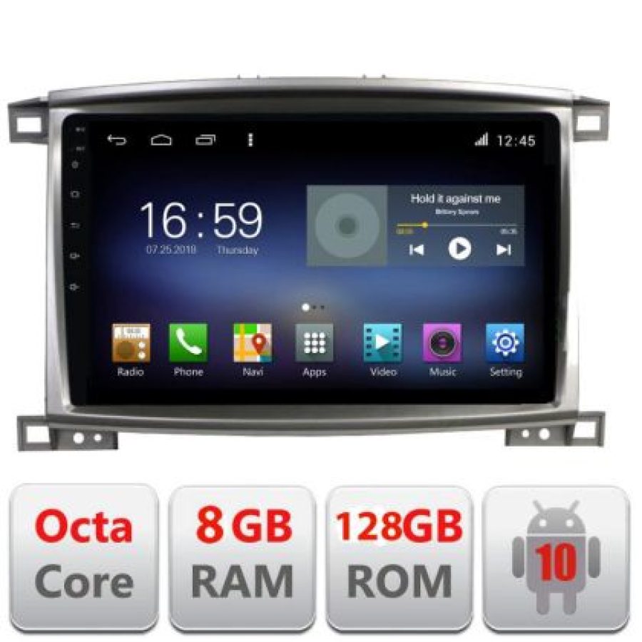 Navigatie Toyota Land Cruiser L100 2002-2008 F-L100 Octa Core cu Android Radio Bluetooth Internet GPS WIFI DSP 8+128GB - imagine 3