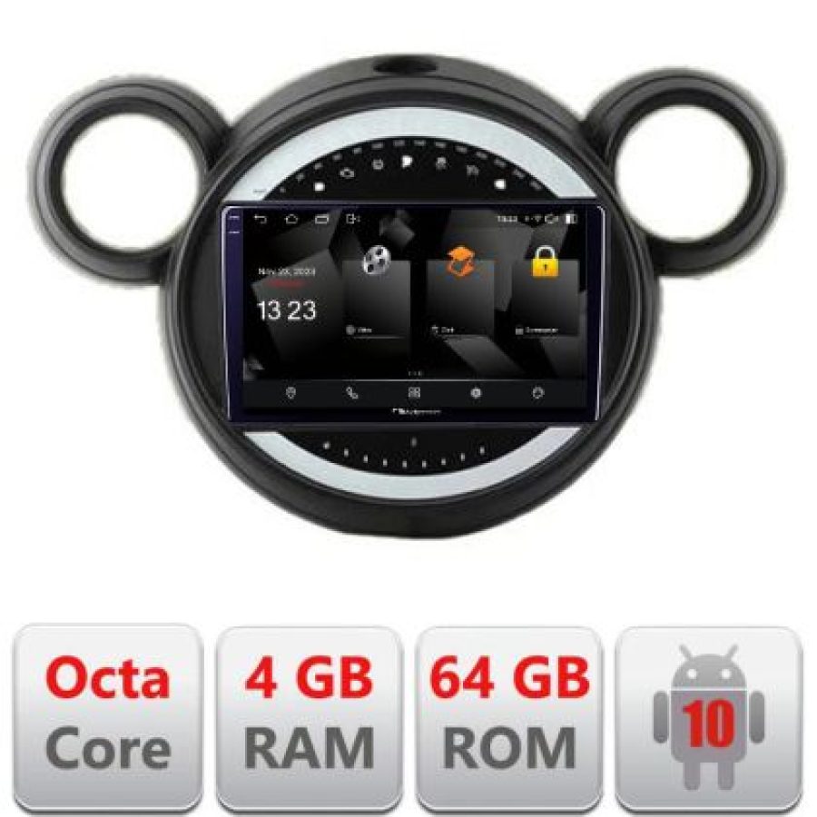 Navigatie Mini 2011-2015 sistem CIC Android Octa Core 720p 4+64 DSP 360 camera carplay android auto - imagine 3