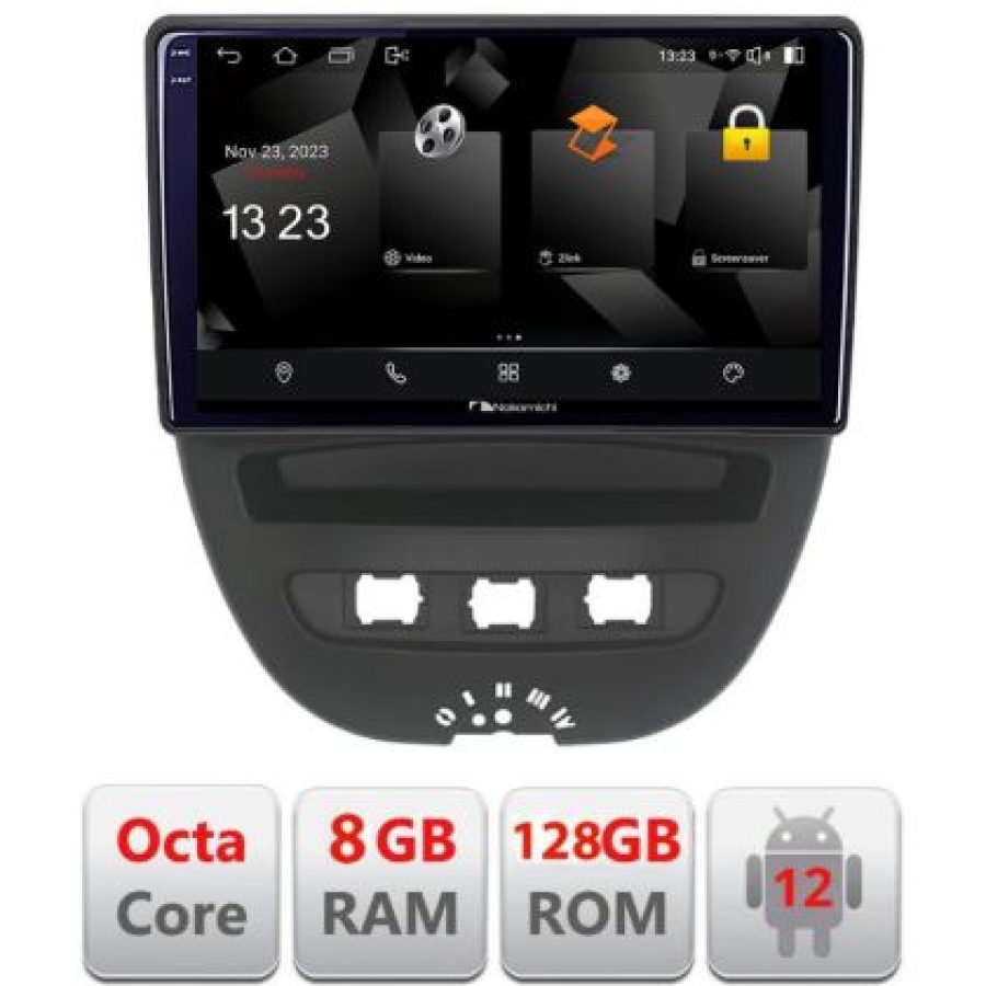 Navigatie Citroen C1 Peugeot 107 Toyota Aygo 2005-2014 Android radio gps internet octa core 8+128 carplay android auto - imagine 3